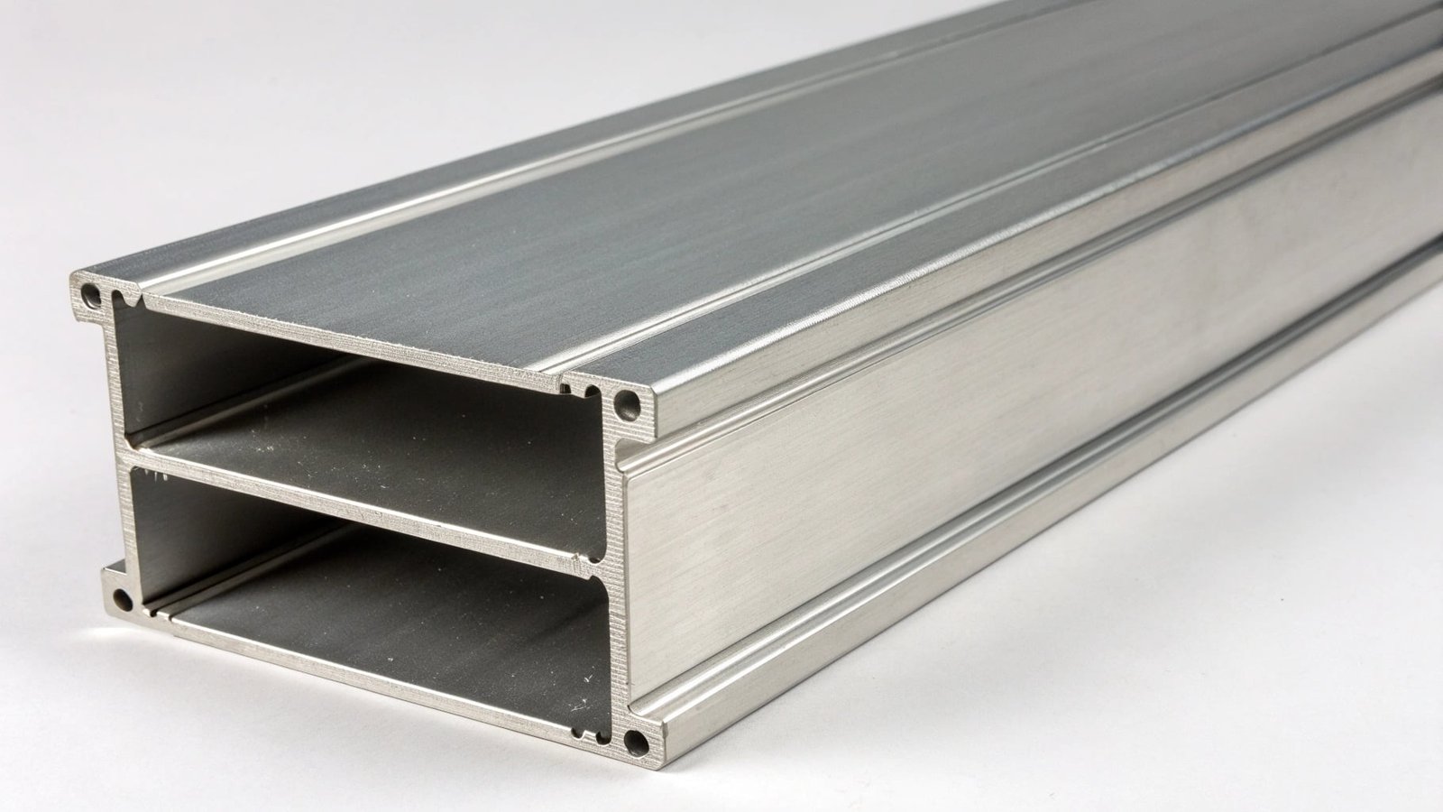 A simple flat aluminum bar bending under a weight, placed next to a ribbed aluminum bar of the same weight that is barely flexing.